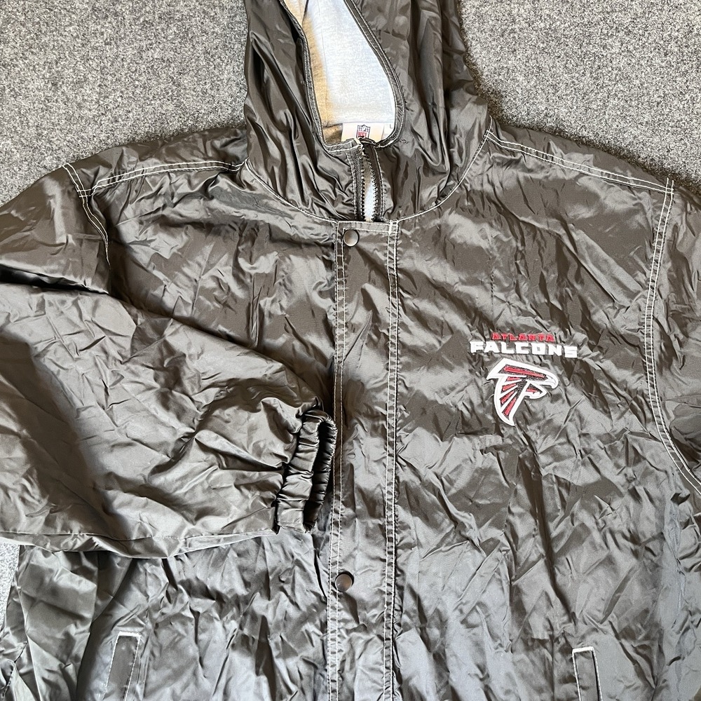 Atlanta Falcons Black Full Zip Hooded Jacket Mens L NFL Team Apparel